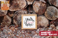 Square Sign Mockup - Wood Logs Background Product Image 1