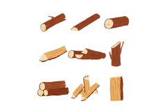 wood log set cartoon Product Image 1