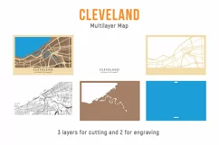 Cleveland Map, Ohio Wood Decor 3d Laser cut SVG, USA City Product Image 3
