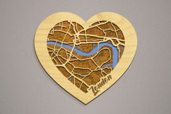 Heart Map London SVG, 3D Street Laser Map Product Image 2