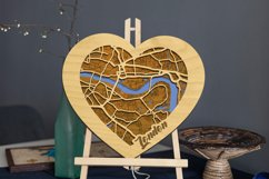 Heart Map London SVG, 3D Street Laser Map Product Image 3