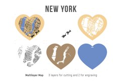 Heart Map New York SVG, 3D Street Laser Map Product Image 4