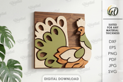 3D Mosaic Wall Art Laser Cut. Wall Decor. Peacock SVG Product Image 1
