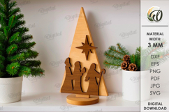 Nativity Tree Laser Cut. Stand Decor SVG Product Image 1