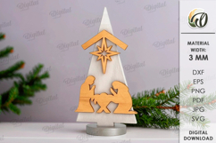 Nativity Tree Bundle Laser Cut. Stand Decor SVG Product Image 4