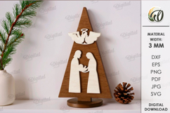Nativity Tree Laser Cut. Stand Decor SVG Product Image 1