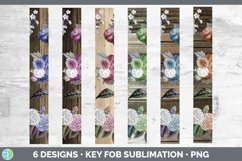 Wood Floral Key Fob | Wristlet Sublimation Product Image 2