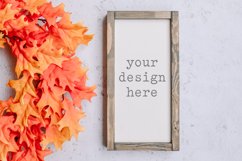 Wood Sign 6x12 Autumn Fall Mockup| Add SVG Add Sublimation Product Image 1