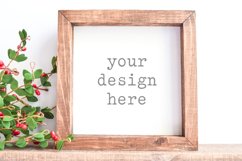 Wood Sign 8x8 Christmas Mockup| Add SVG Clipart Sublimation Product Image 1