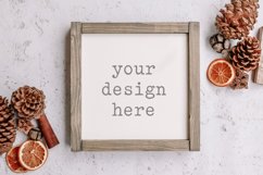 Wood Sign 8x8 Autumn Fall Mockup| Add SVG Add Sublimation Product Image 1