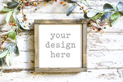 Wood Sign 8x8 Autumn Fall Mockup| Add SVG Add Sublimation Product Image 1