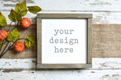 Wood Sign 8x8 Autumn Fall Mockup| Add SVG Add Sublimation Product Image 1