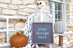 Wood Sign 12x12 Halloween Mockup|Add SVG Sublimation Clipart Product Image 1