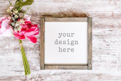 Wood Sign Mockup| Stock Photo| Flat Lay | Digital Mockup Product Image 1