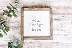 Wood Sign Mockup| Farmhouse Style Mockup | Add SVG Clipart Product Image 1