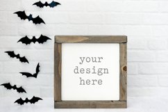 Square Wood Sign Halloween Mockup| Add SVG Add Sublimation Product Image 1