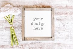 Wood Sign Mockup| Stock Photo| Flat Lay | Digital Mockup Product Image 1