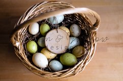 Wood Slice Easter Tag Mockup, Easter Basket Tag Mock Up, JPG Product Image 2