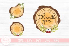 Wooden Slice With Flower Arrangement Clipart Design Product Image 1