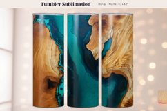 Wood Tumbler Wrap | Blue Abstract Tumbler Sublimation Design