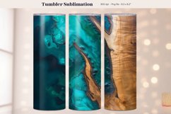 Wood Tumbler Wrap | Marble Tumbler Sublimation Teal Tumbler