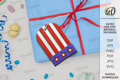 Wooden 4th of July gift tag Laser Cut Product Image 1
