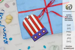 Wooden 4th of July gift tag Laser Cut Product Image 1