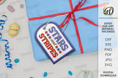 Wooden 4th of July gift tag Laser Cut Product Image 1