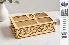 Wooden and Acrylic Jewelry Box Laser Cut | Storage Box | CNC Product Image 1