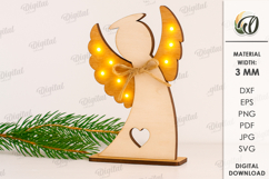 Angel Stand Laser Cut. Night Lamp SVG Product Image 1