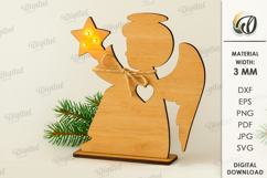 Angel Stand Laser Cut. Night Lamp SVG Product Image 1