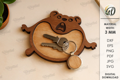 Wooden Animal Key Holder Laser Cut. Hamster SVG Product Image 1