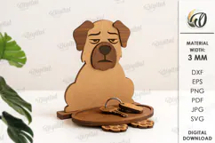Wooden Animal Key Holder Laser Cut. Dog SVG Product Image 1
