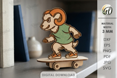 3D Animals On Skateboards Bundle Laser Cut. Kids Toy SVG Product Image 10