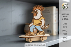 3D Animals On Skateboards Bundle Laser Cut. Kids Toy SVG Product Image 12