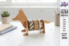 Animal Tape Dispenser Laser Cut | Desktop Tape Holder | Fox Product Image 1