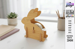 Animal Tape Dispenser Laser Cut | Desk Tape Holder | Bunny Product Image 1