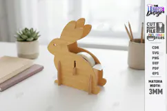 Animal Tape Dispenser Laser Cut | Desk Tape Holder | Bunny Product Image 1
