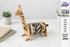 Animal Tape Dispenser Laser Cut | Desk Tape Holder | Giraffe Product Image 1