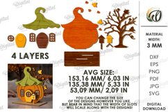 Wooden Autumn Houses Bundle Laser Cut. Fall Decor SVG Product Image 3