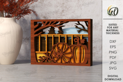Autumn Layered Home Decor Laser Cut. Wooden Decor SVG Product Image 1