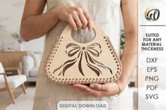 Wooden Crochet Bag Base Laser Cut. Purse Making Template SVG Product Image 1