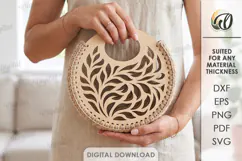 Wooden Crochet Bag Base Laser Cut. Purse Making Template SVG Product Image 1
