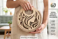 Wooden Crochet Bag Base Laser Cut. Purse Making Template SVG Product Image 1