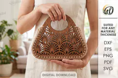 Wooden Crochet Bag Base Laser Cut. Purse Making Template SVG Product Image 1