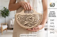 Wooden Crochet Bag Base Laser Cut. Purse Making Template SVG Product Image 1