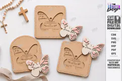Wooden Baptism Invitation Laser Cut | Keepsake Invitation Product Image 1