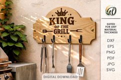 3D BBQ Utensil Racks Bundle Laser Cut. Grill Tool Hanger SVG Product Image 7