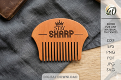 Beard Comb Laser Cut. Engraved Beard Grooming Comb SVG Product Image 1