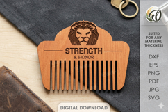 Beard Comb Laser Cut. Engraved Beard Grooming Comb SVG Product Image 1